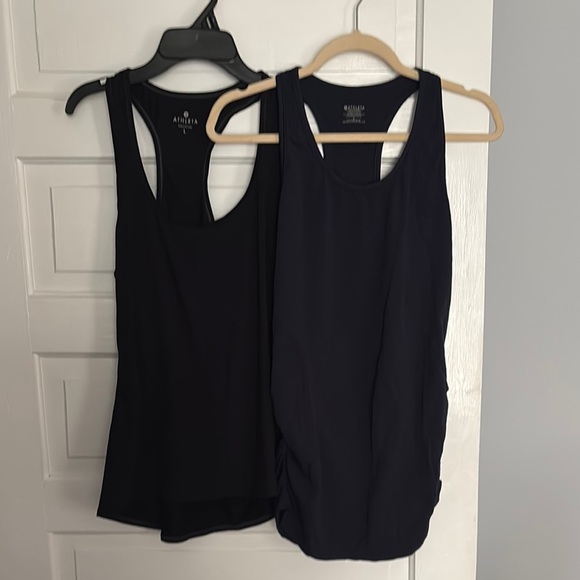 Athleta Black and Navy Fitted Sleeveless Tank Tops Lot of 2 - Picture 1 of 3
